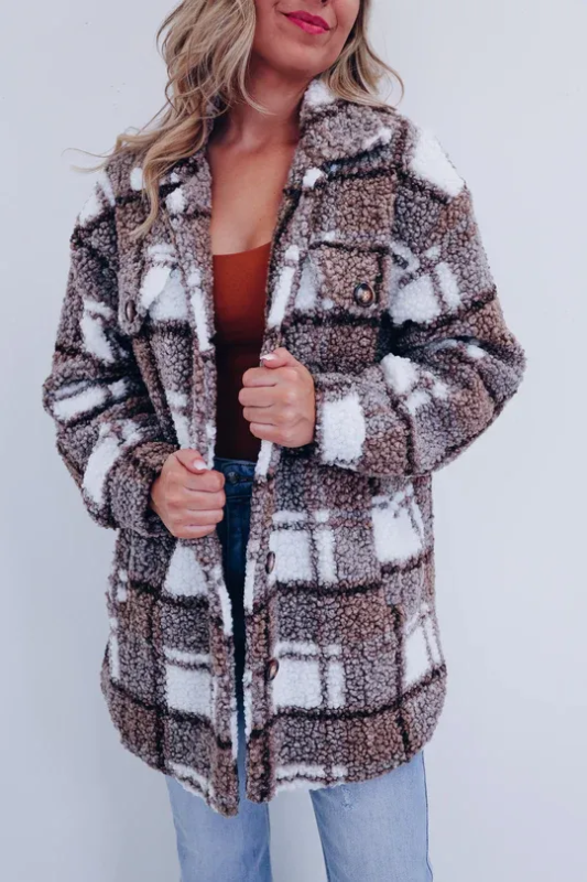Giovana - Karierte Fleece jacke