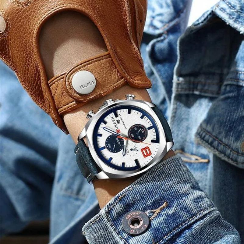 Wasserdichte Chronograph-Sportuhr im Militär-Design